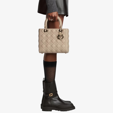 Shoulder Bag Lady-D Sabbia Cannage