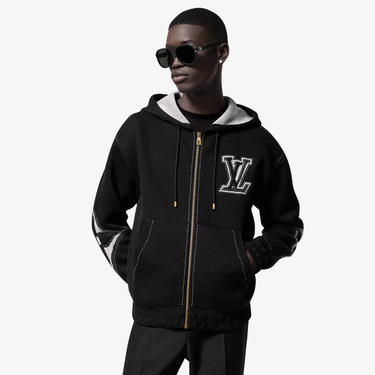 Hoodie LV Embroidered Zip-Up