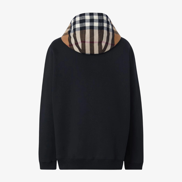 Hoodie Check Hood Cotton Zip