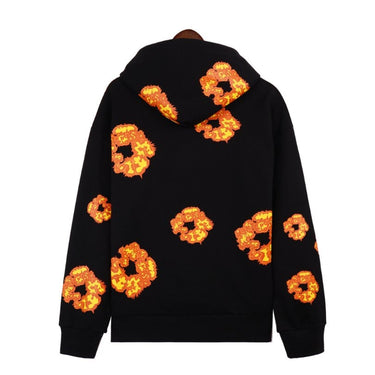 Hoodie DT x Offset Set Floral Print Black