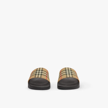 Sandals Slide Check Print Plaid